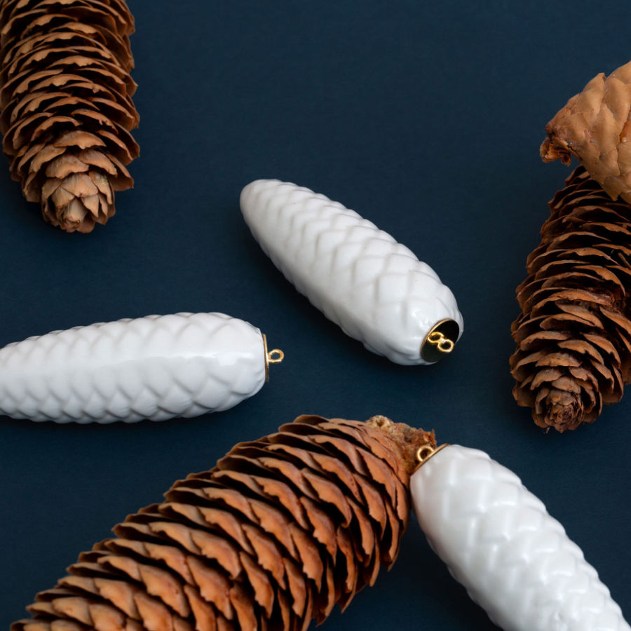 Small Porcelain Pinecone – Handmade Unique Piece