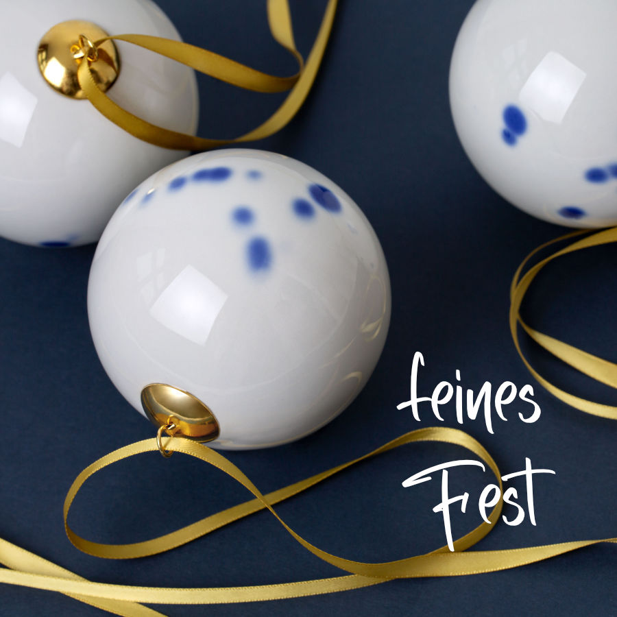 Weihnachtskugel feinesweisses Porzellanmanufaktur Berlin