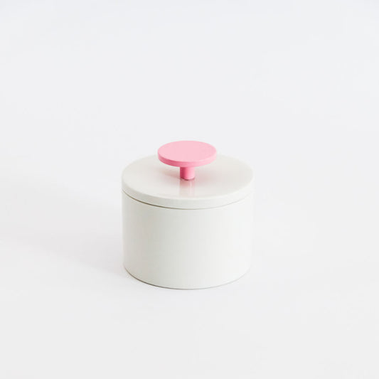 Porzellandose KNOB rosa feinesweisses x kolor