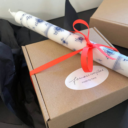 Geschenk Set, Porzellan Kerzenhalter plus Musel, Kerze von Kunst, Industrien als Geschenkbundle erhältlich bei feines weißes Berlin